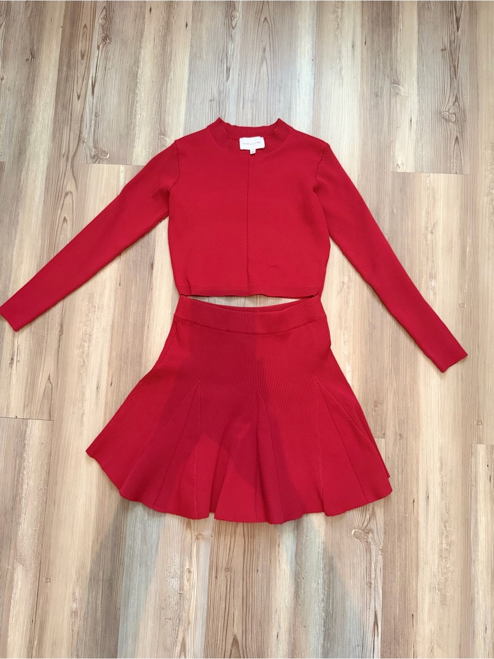 New Adelyn Rae Red Knit Skirt set
